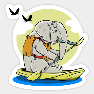 Elephant Kayaking Sticker